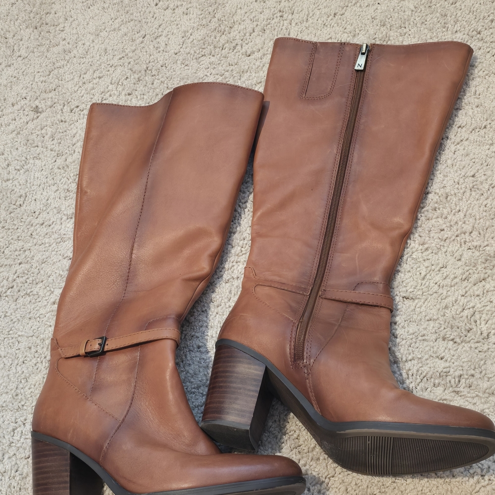 Naturalizer Kalina Wide Calf Leather Boots - Picture 4 of 7